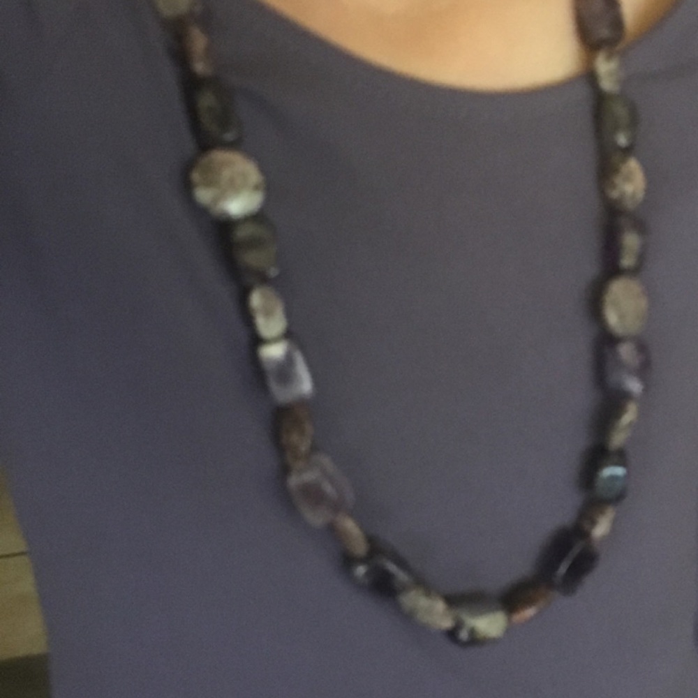 Banded Amethyst & Lavender Jasper Necklace - Picture 4 of 8